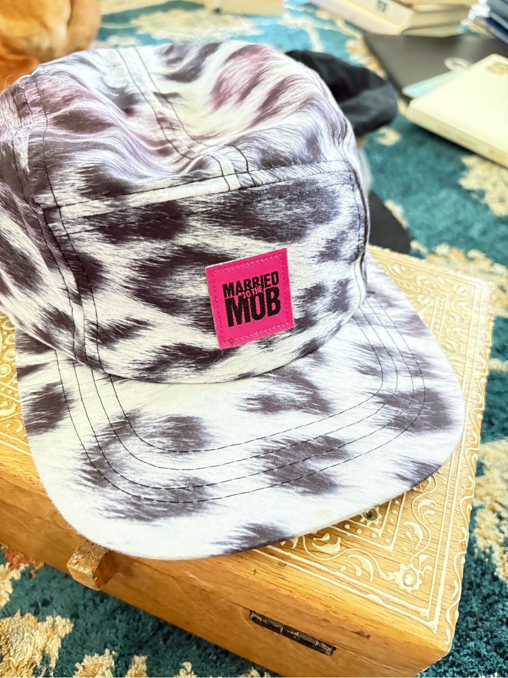 Married to the Mob Tie-Dye Cap with Hot Pink Patch
